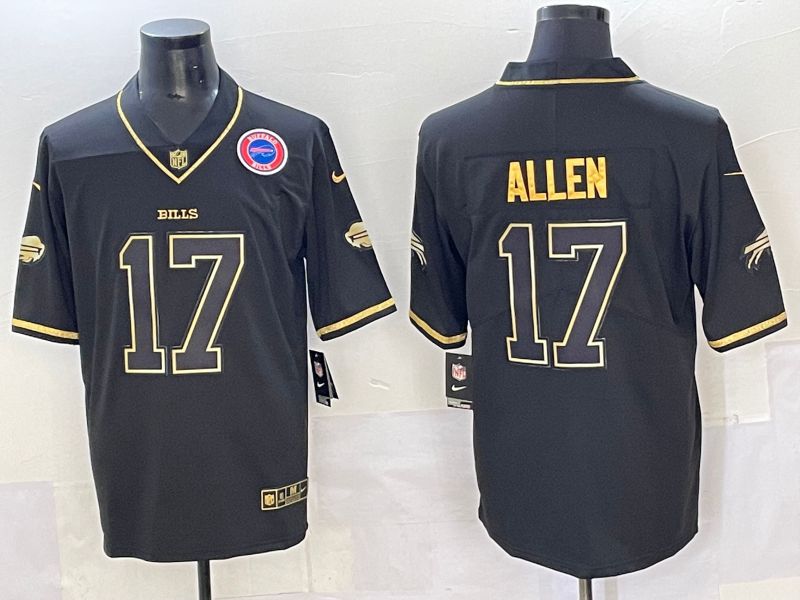 Men 2025 Buffalo Bills #17 Allen Black Gold Nike Limited NFL Jersey style 7221